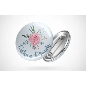 Svatební dekorace Svatební placka růžová růže - průměr 25 mm