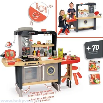 Hračka Restaurace s kuchařskými specialitami Chef Corner Restaurant Smoby elektronická oboustranná s tekoucí vodou a