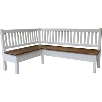 Jídelní stůl Rohová lavice SWEET HOME BAX22 levá s úložným prostorem, bez područek Barevné provedení: Bílá - dub kouřový vosk