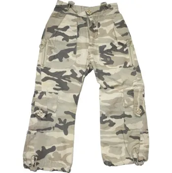 Maskáčové kalhoty dívčí na jaro AKCE čoko