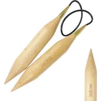 Jehlice KnitPro Jumbo Birch 35mm 80cm (KnitPro Jumbo Birch kruhové jehlice 35mm 80cm)