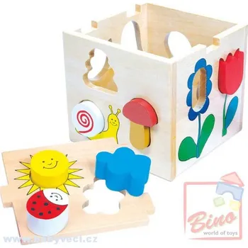 Dětské zboží Dřevěná dětská vkládací krabička LOUKA s tvary
