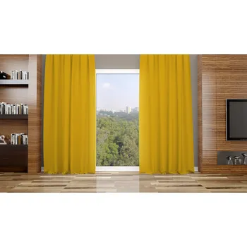 Orbytex Zatemňovací závěs hotový - uni žlutý Rozměry: Š/V 145x150 (1ks), Vršek závěsu: KROUŽKY