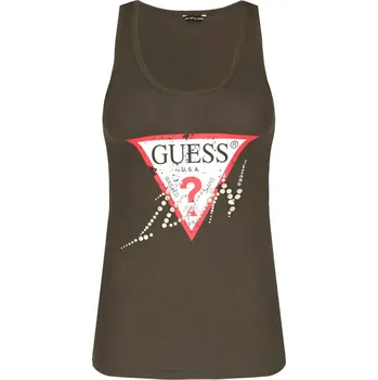 Dámské oblečení GUESS JEANS Top ICON | Barva:khaki | Velikost:XS