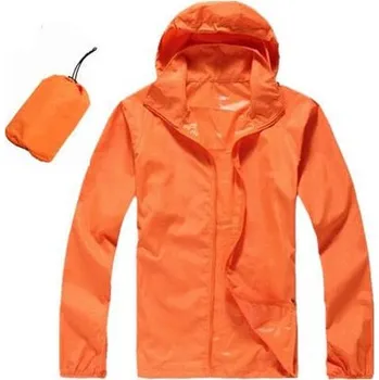 Pánská softshellová bunda Letní voděodolná bunda do tašky s kapucí Barva: Oranžová, Velikost: L