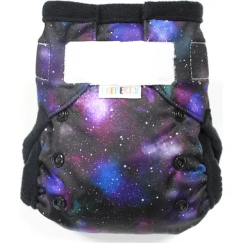 Plenkové kalhoty Breberky Kapsová plenka (M) - Tajemství vesmíru SZ, černý fleece