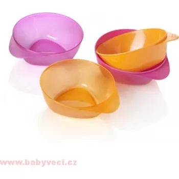 Sada nádobí Tommee Tippee Misky pro snadné nabírání Explora 4 ks > varianta růžovo-oranžové