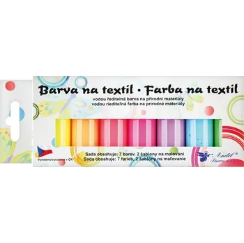 Speciální výtvarná barva Barvy na textil světlý, sada svítící ve tmě 7 x 15 g + šablony 6106