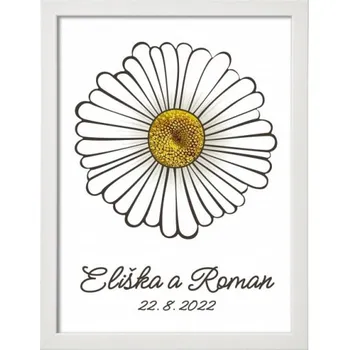 Svatební dekorace Svatební strom kopretina - 30x40 cm