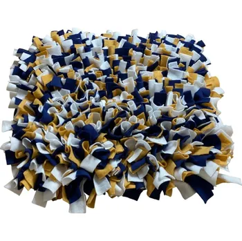 Hračka pro psa Čmuchacíkoberečky.cz® Čmuchací kobereček extra hustý ŽLUTO-BÍLO-TMAVĚ MODRÝ Velikost: 30x15cm