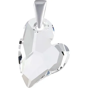 Přívěsek Stříbrný přívěsek Srdce Devoted 2 U 17mm čiré Swarovski® Elements LSW6261P17C