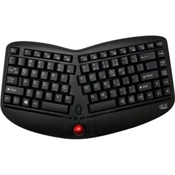 Klávesnice Adesso WKB-3150UB/ bezdrátová klávesnice 2,4GHz/ ergonomická/ trackball/ USB/ černá/ US layout