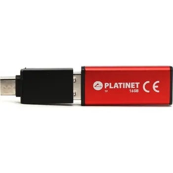 USB flash disk USB Flash disk Platinet PMFEC16R X-DEPO adapt. USB-C - 16 GB červená
