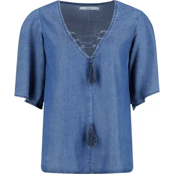 Dámské tričko GUESS JEANS Halenka LIA | Barva:modrý | Velikost:XS