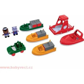 Souprava loděk a člunů AquaPlay s hrošícou Wilmou a a medvědem kapitánem Bo 8 dílů > varianta 8 dílů