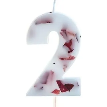 Party dekorace Ginger Ray SVÍČKA číslice 2 s okvětními lístky