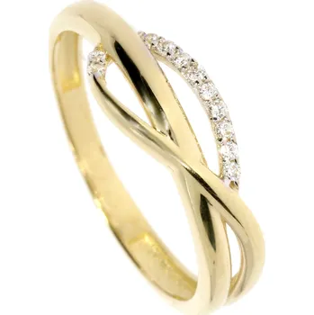 Prsten Zlatnictví Helios Jemný zlatý prsten s linii zirkonů Velikost: 56, Váha: 1,5g