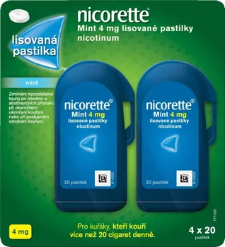 Odvykání kouření nicorette Mint 4 mg 4x 20 pas.