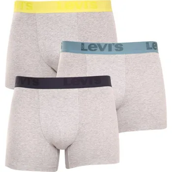 Boxerky 3PACK pánské boxerky Levis šedé (905045001 015) XXL 905045001 015 Možnost vrácení zboží ZDARMA do 120 dnů!