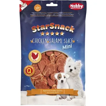 Pamlsek pro psa Nobby StarSnack Chicken Salami Slice pamlsky 70g
