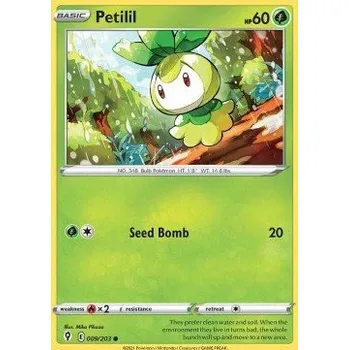 Sběratelská karetní hra Pokémon EVS 009/203 Petilil - Evolving Skies Stav: Near Mint, Verze: REVERSE HOLO