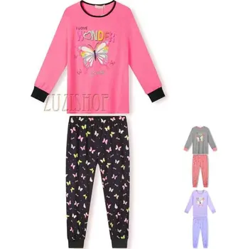 Dívčí pyžamo Dívčí pyžamo s motýlem Kugo MP3788 vel. 116-146