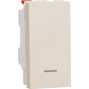 vypínač Tlačítko NOVÁ UNICA s orientační kontrolkou řazení 1/0So, 1M, Béžové