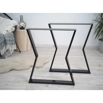 Stolová podnož Úzká Železná Industrial Podnož Stolová Noha Hourglass 2ks Černá Rozměr: Š 40 x V 43 cm