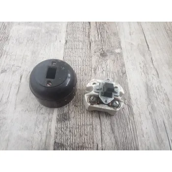 vypínač a zásuvka SEZ Starý bakelitový vypínač spínač na omítku otočný spínací Varianta: B1 3100 1-pól