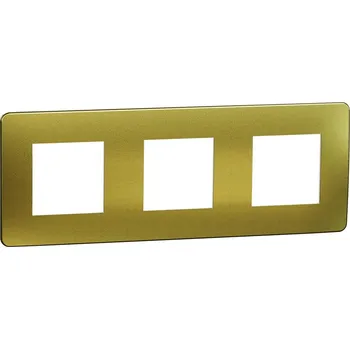 vypínač Krycí rámeček NOVÁ UNICA STUDIO METAL trojnásobný, Gold/Bílý SCHNEIDER NU280659M