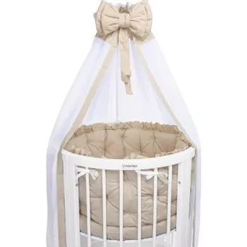 Nebesa nad postýlku Mimiko baldachýn na postýlku s mašličkou - Béžový