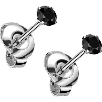 Náušnice Šperky4U Titanové náušnice se zirkonem 3 mm - KM2023K-03