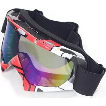 Motocyklové brýle Moto brýle v červenobílém provedení