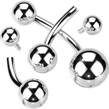 Piercing Atreya Titanový piercing do pupíku s vnitřním závitem Velikost: 1,6 mm x 11 mm x 4 mm x 6 mm