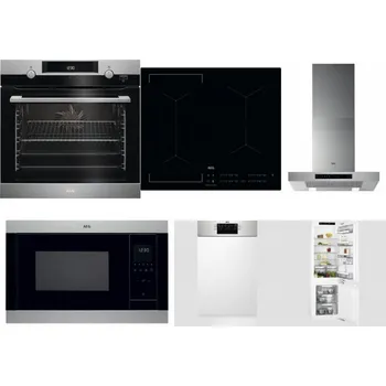 Set domácích spotřebičů AEG Mastery SteamBake BCK455350M + AEG Mastery Bridge IKE64441IB + AEG Mastery DBB5660HM + AEG Mastery MSB2547D-M + AEG Mastery MaxiFlex FEE73517PM + AEG Mastery FlexiShelf SCE818D3LC