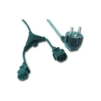 Napájecí kabel GEMBIRD Kabel napájecí 230V 2m 2 zástrčky (Y rozdvojka)
