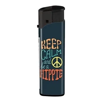 Spotřební zapalovač B!Flame Hippie motiv: Keep Calm