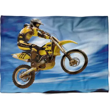 Dětská deka Deka Motokros 150x120 cm (Rozměr : 200 x 140 cm, Podšití beránkem: NE)
