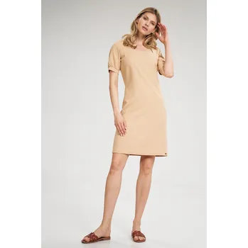 Oblečení a móda Letní šaty s nafouklými rukávy M704 FIGL Velikost: S, Barva (Varianta): Béžová