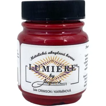 Speciální výtvarná barva Jacquard Metalické Barvy Lumiere 544 karmínová