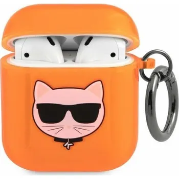 Pouzdro na mobilní telefon Karl Lagerfeld Karl Lagerfeld KLA2UCHFO kryt pouzdra Apple AirPods oranžové/oranžové Choupette