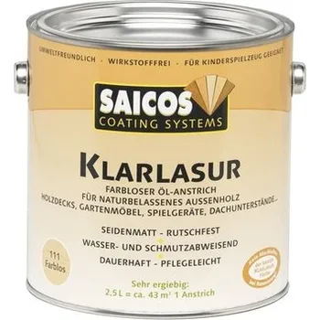 Lak na dřevo Saicos čirá lazura na dřevo odstín 0111 BEZBARVÁ 2,5L + dárek k objednávce nad 1000Kč