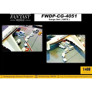 Plastikový model JC Wings - Letištní příslušenství - Cargo Set, SATS Ground Handling, 1/400