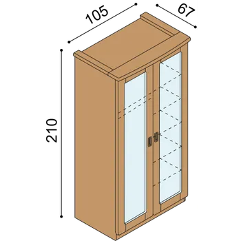 Šatní skříň Skříň REBEKA D2ZZ se zrcadly