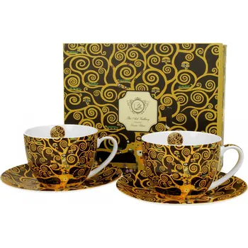 DUO Gifts DG - Porcelánové šálky s podšálky TREE OF LIFE od Gustava Klimta - 2*250 ml