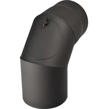 Kouřovod Koleno kouřové 145/90 mm s otvorem černé silnostěnné