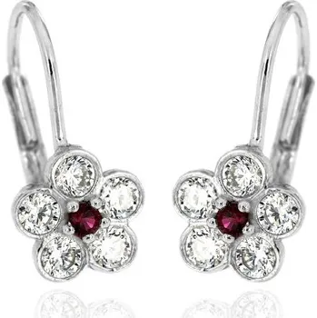 Náušnice Zlatnictví U Kostela Dámské náušnice bílo-červené kytičky 705bč 688496879