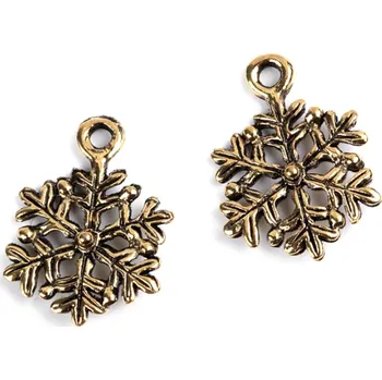 Přívěsek Přívěsek kovový - vločka Ø14 mm (2ks)