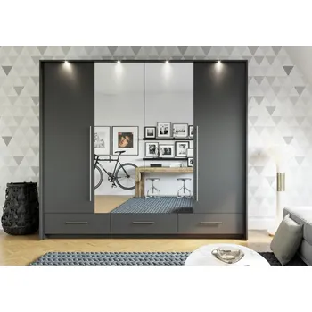 Komoda Šatní skříň DOLETO 255 grafit/grafit