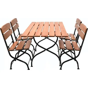 Zahradní sestava Eoshop Dřevěný zahradní set WEEKEND 3, stůl + 4x židle skládací